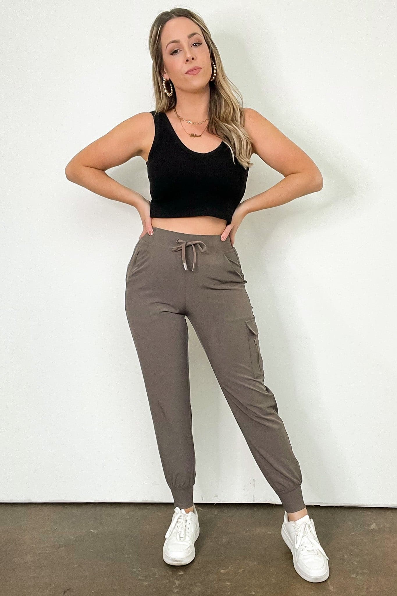 Cocoa / S Whynn Drawstring Cargo Joggers - BACK IN STOCK - kitchencabinetmagic