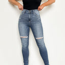 25 / Denim Zaydah Distressed Knee Skinny Jeans - kitchencabinetmagic