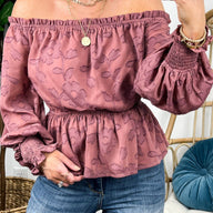  Belisa Jacquard Ruffled Peplum Top - FINAL SALE - kitchencabinetmagic