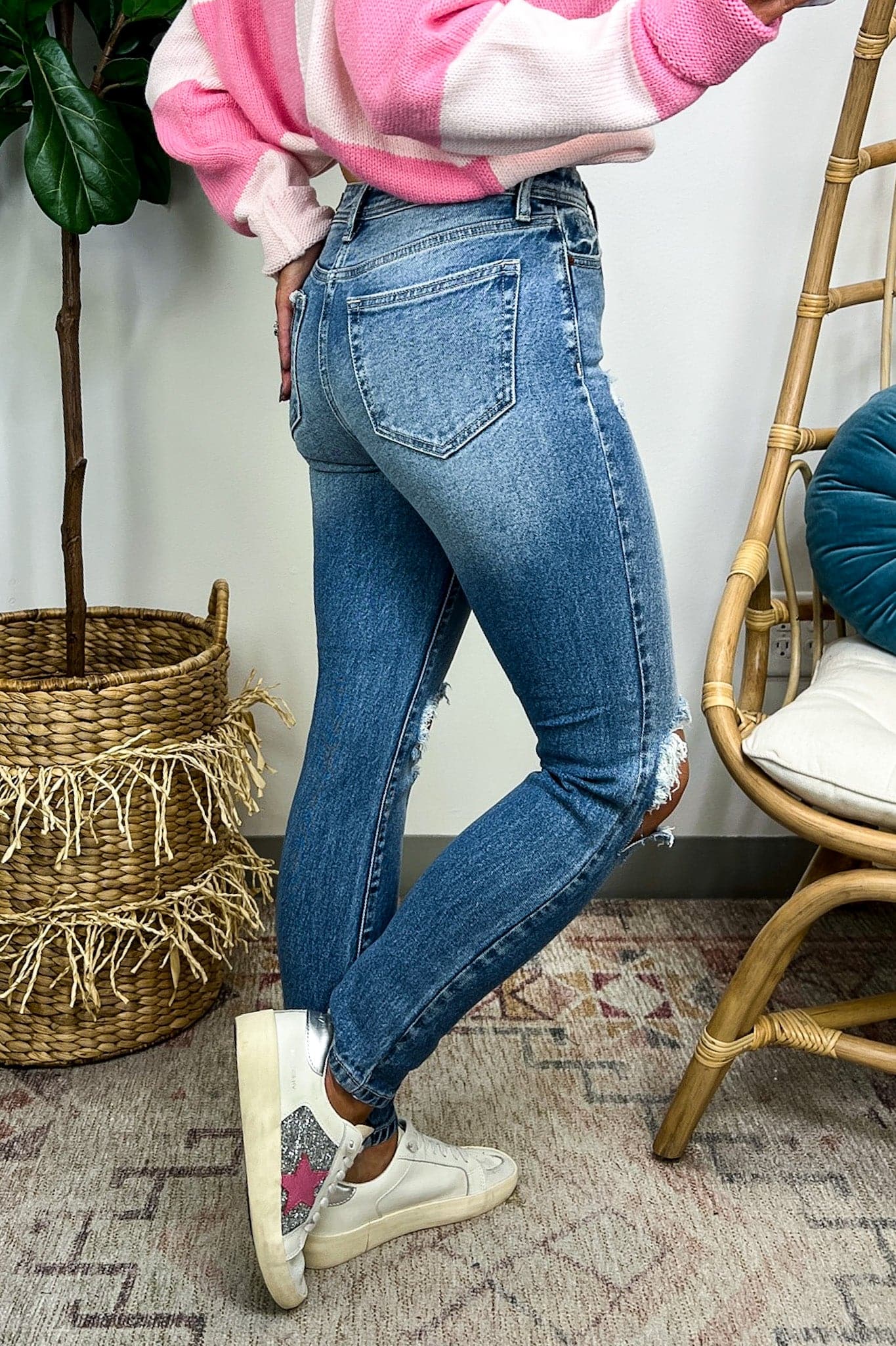 Dariah High Rise Cutout Mom Jeans - BACK IN STOCK - kitchencabinetmagic