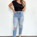  Altomare High Rise Distressed Girlfriend Jeans - BACK IN STOCK - kitchencabinetmagic