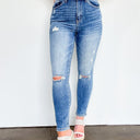 1/25 / Light Wash Collett High Rise Vintage Washed Skinny Jeans - BACK IN STOCK - kitchencabinetmagic