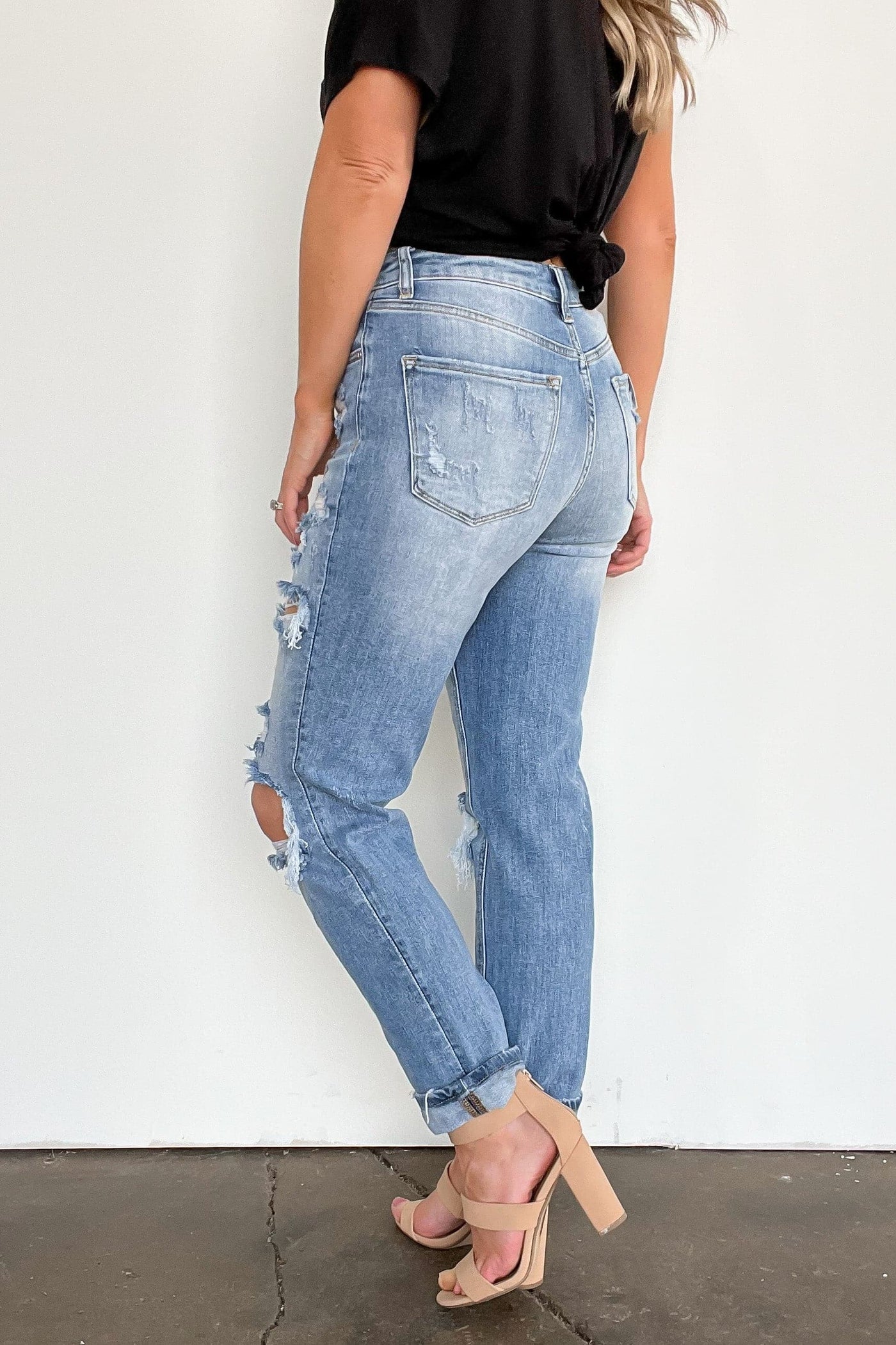  Altomare High Rise Distressed Girlfriend Jeans - BACK IN STOCK - kitchencabinetmagic