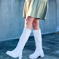  One Good Reason Faux Leather Tall Lug Boots - FINAL SALE - kitchencabinetmagic