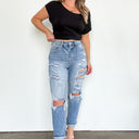  Altomare High Rise Distressed Girlfriend Jeans - BACK IN STOCK - kitchencabinetmagic