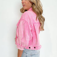  Simple Melody Cropped Frayed Jacket - FINAL SALE - kitchencabinetmagic