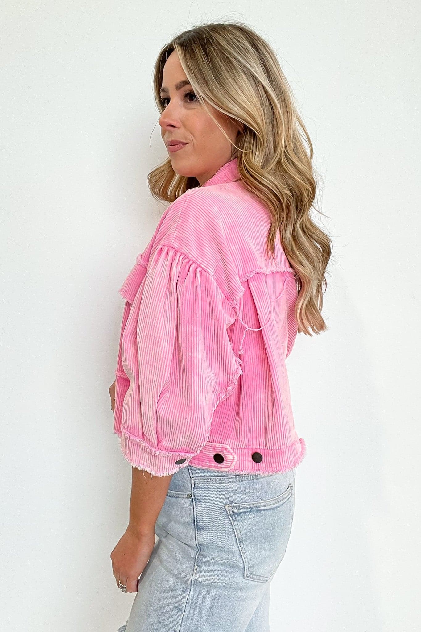  Simple Melody Cropped Frayed Jacket - FINAL SALE - kitchencabinetmagic