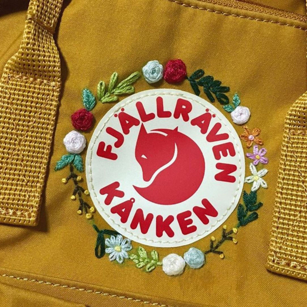 fjallraven kanken embroidered backpack