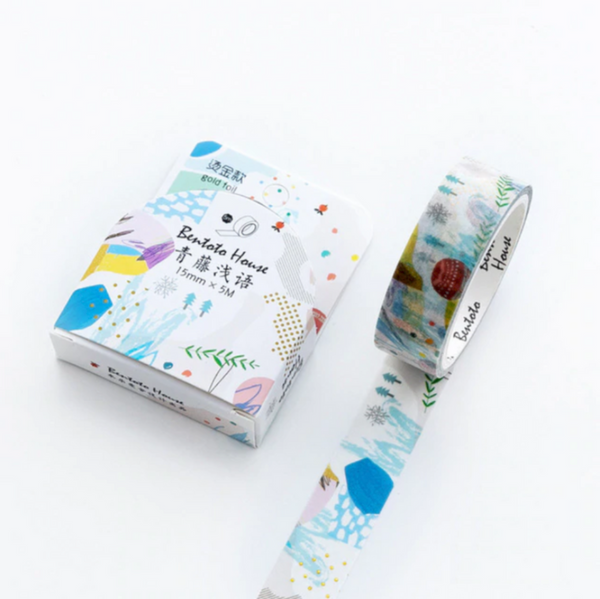 Floral and Animal Gold Foil Washi Tapes