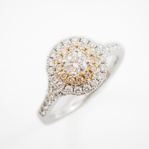 White and Champagne Diamond Ring