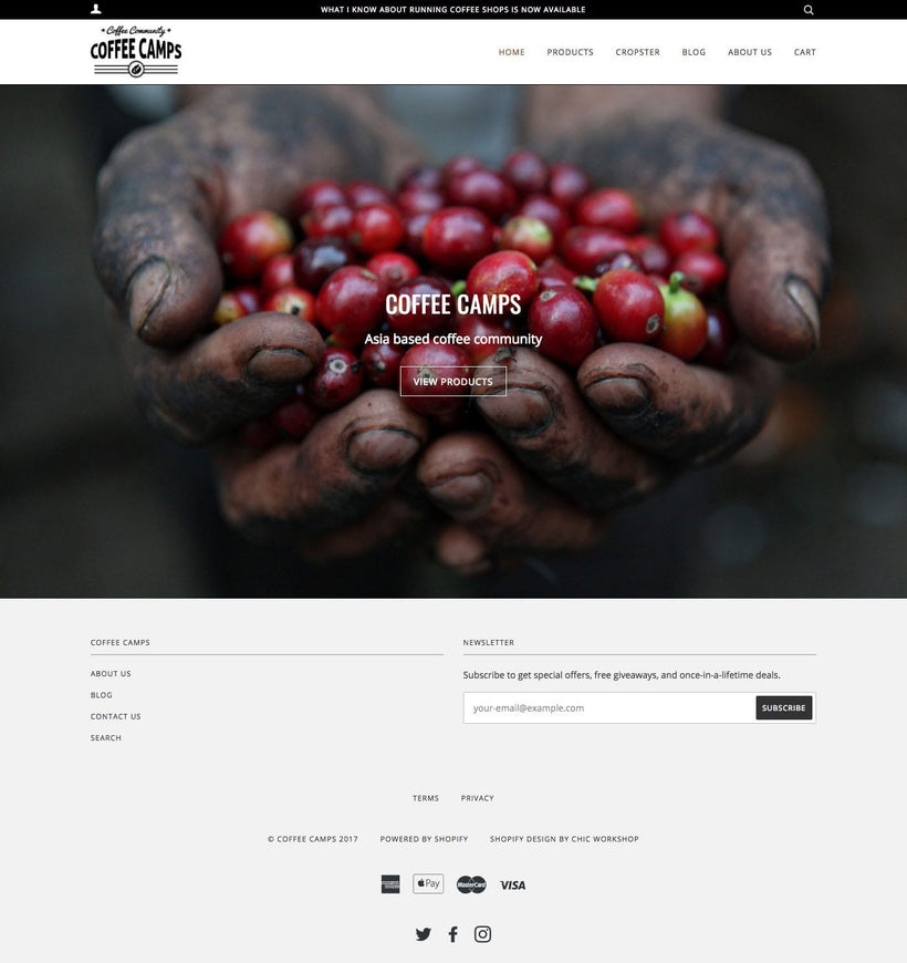Coffee Camps Shopify Store