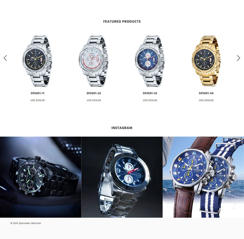 Spinnaker Watches Shopify Site