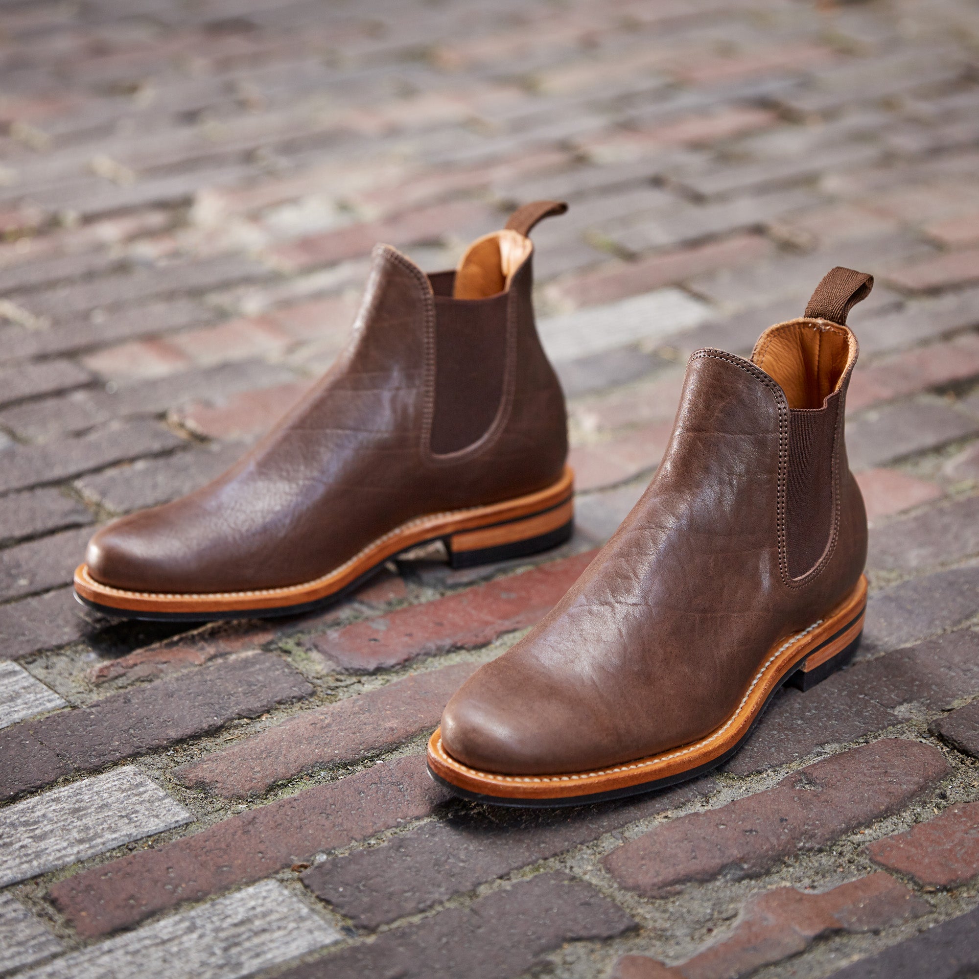 Division Road Dark Brown Washed Horsehide Chelsea Boot