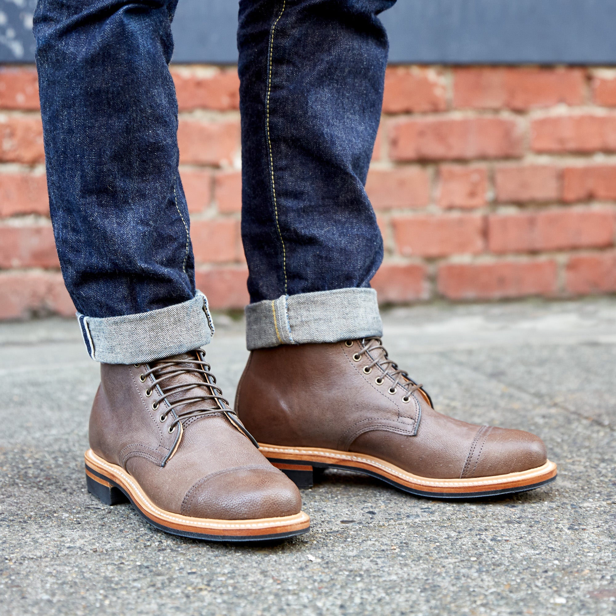 Camel Leather Derby Boot Series