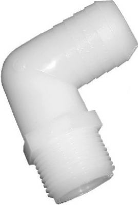 Pipe Fitting, Nylon Hose Barb Elbow, 3/8 ID x 1/2-In. MPT (Pack of 10)