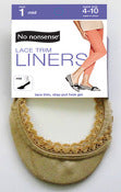 No Nonsense 7k1skp Shoe Size 4-10 Women'S Nude Lace Trim Mid Cut Liners