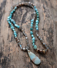 Kiian Necklace, natural stones, jasper, turquoise