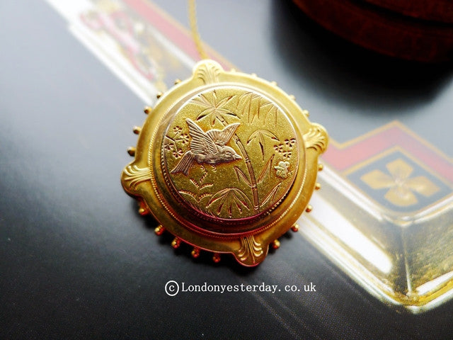 【英国古董珠宝】英国9k金双色金维多利亚时期c1870年代古董胸针
