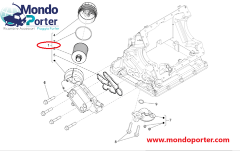 Filtro Olio Completo Piaggio Porter Diesel D120