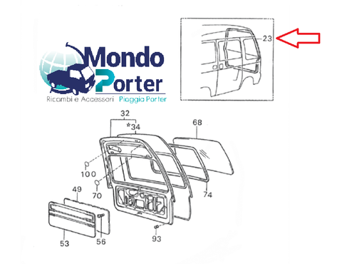 Guarnizione Portellone Posteriore Piaggio Porter Van 6788187Z01000