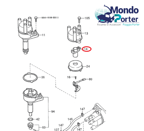 Rotore Spazzola Spinterogeno Piaggio Porter CB42 1910287708000