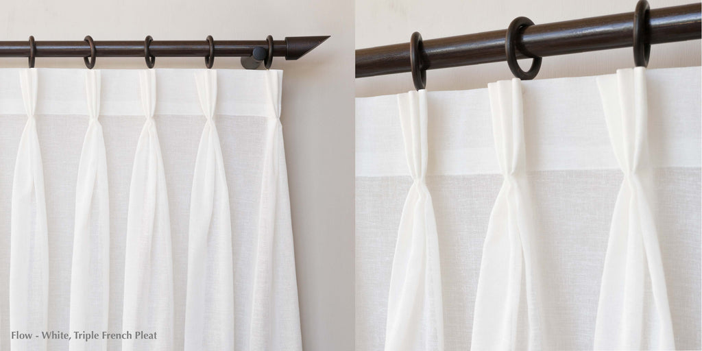 loft curtains triple french pleat heading style flow white
