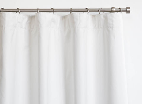 solid blackout fabric in white custom made by loft curtains