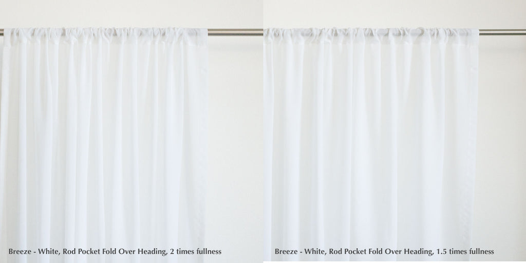 Rod pocket fold over heading style by loft curtains