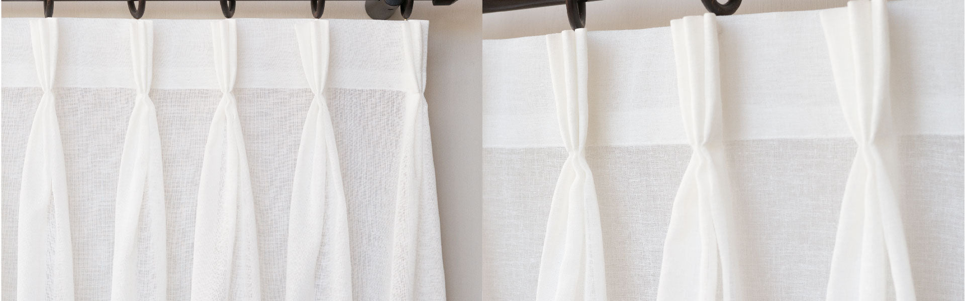 French Pleat - Double, Spa - Warm White, Belgian Linen
