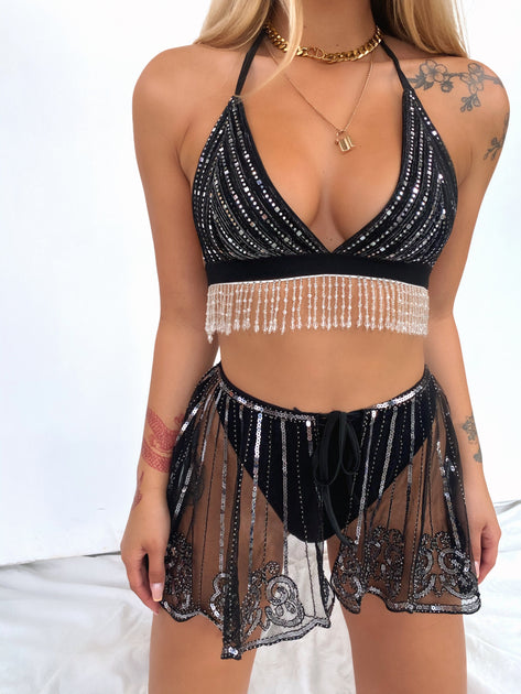 black festival bralette