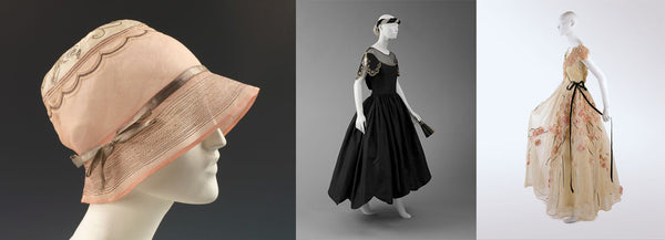 1925 Evening cloche CO The Met 2009.300.2563, 1926 Robe de Style CO The Met 1995.588.2, 1937 Dress CO The Met C.I.58.34.19a, b