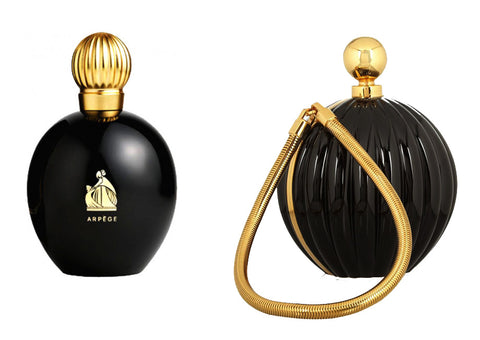 Lanvin Arpège bottle and enamel clutch