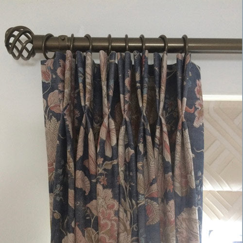 double pinch pleat floral curtains
