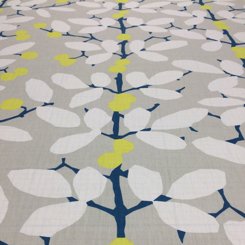 romo contemporary fabric with yellow grey and deep blue