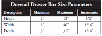 replacement cabinet drawer box dimensions