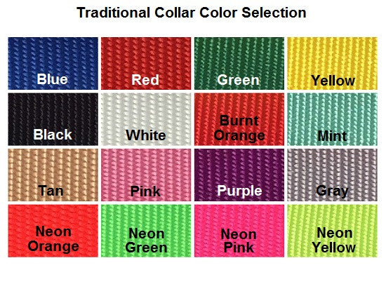 Color chart for traditional collars.