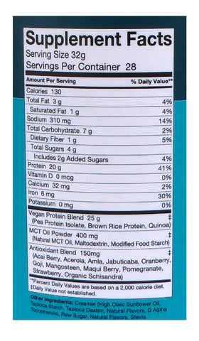 Stellar Labs Nutrition - Raw Vegan Vanilla Shake Label