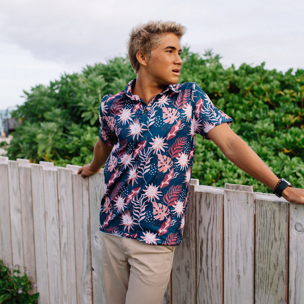 Baby & Children Aloha Wear Mens Navy Pahoa Collared Shirt - Sweet Thepromisedlanduk