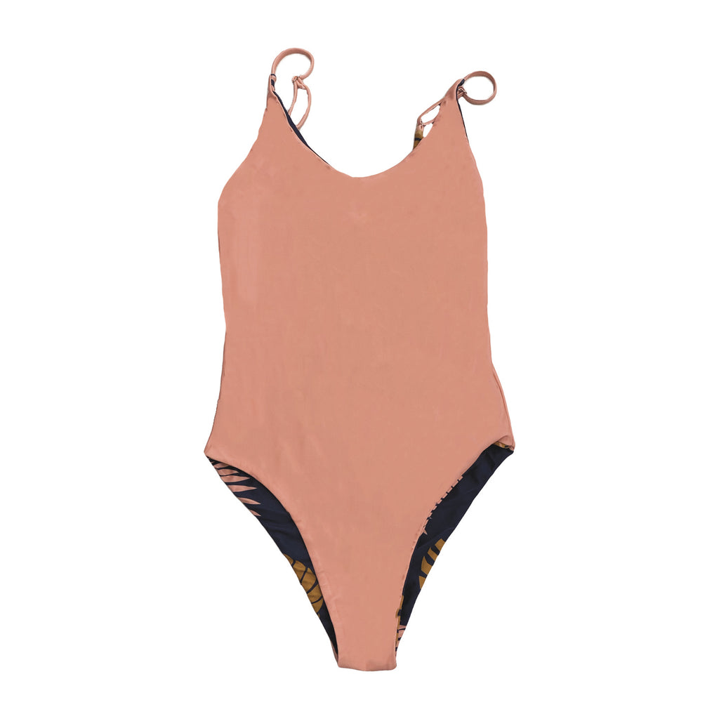 Women's Kalei Midnight/Solid Pink One piece Reversible Bikini (S-2XL) - Thepromisedlanduk
