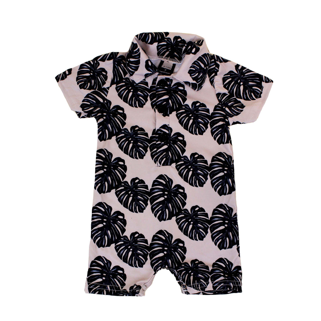 Baby & Children Aloha Wear Sandy Monstera Collared Jumpsuit - Sweet Thepromisedlanduk