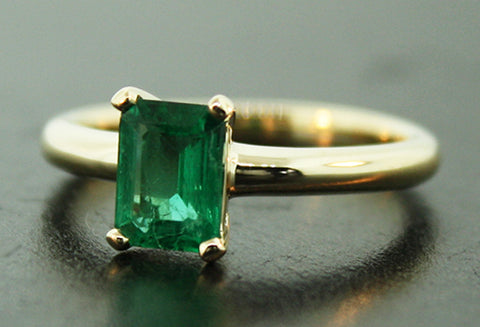 Custom 14k Yellow Gold Emerald Ring 