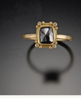 Ananda Khalsa black diamond ring