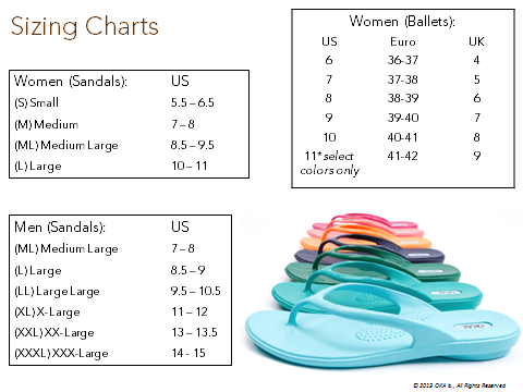 flip flop size chart small medium large