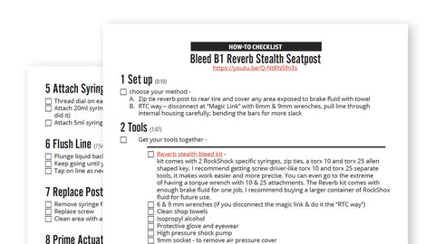 DIY checklist - how to bleed b1 Reverb seat post