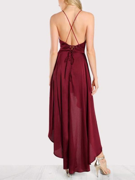 satin asymmetrical dress