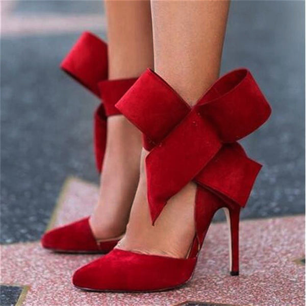 Big Bow Tie Pointy Pumps | Shoeriously