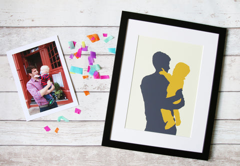 personalised portrait silhouette print made from your original photograph