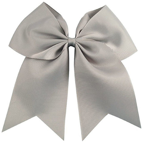 Gray Cheer Bow for Girls Large Hair Bows with Clip Holder Ribbon