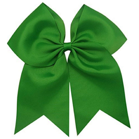 Green Cheer Bow for Girls Large Hair Bows with Clip Holder Ribbon