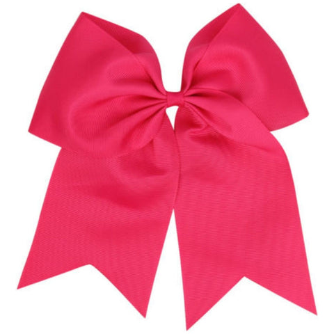 Hot Pink Cheer Bow for Girls Large Hair Bows with Clip Holder Ribbon